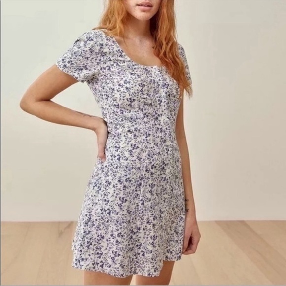 Reformation Dresses & Skirts - Reformation Margeaux Blue and White Floral Mini Dress 0